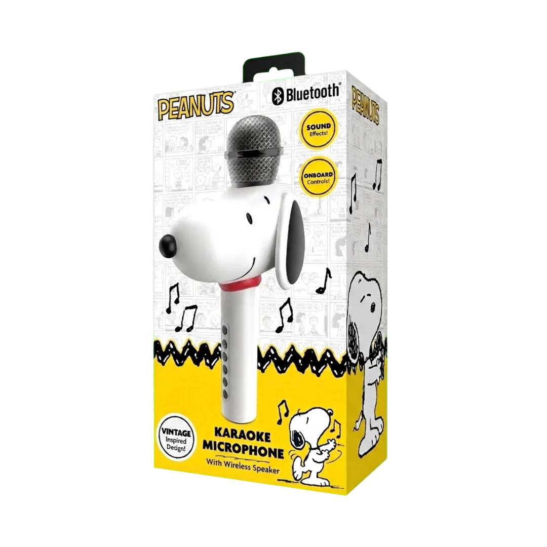 Micrófono Karaoke Bluetooth Snoopy Peanuts con Bocina